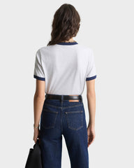 BH Riding Club Ringer Tee - Heather Gray/Dark Navy Sporty & Rich Outlet