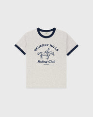 BH Riding Club Ringer Tee - Heather Gray/Dark Navy Sporty & Rich Outlet