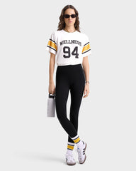 Wellness 94 Rugby Tee - White/Faded Gold/Faded Black Sporty & Rich US