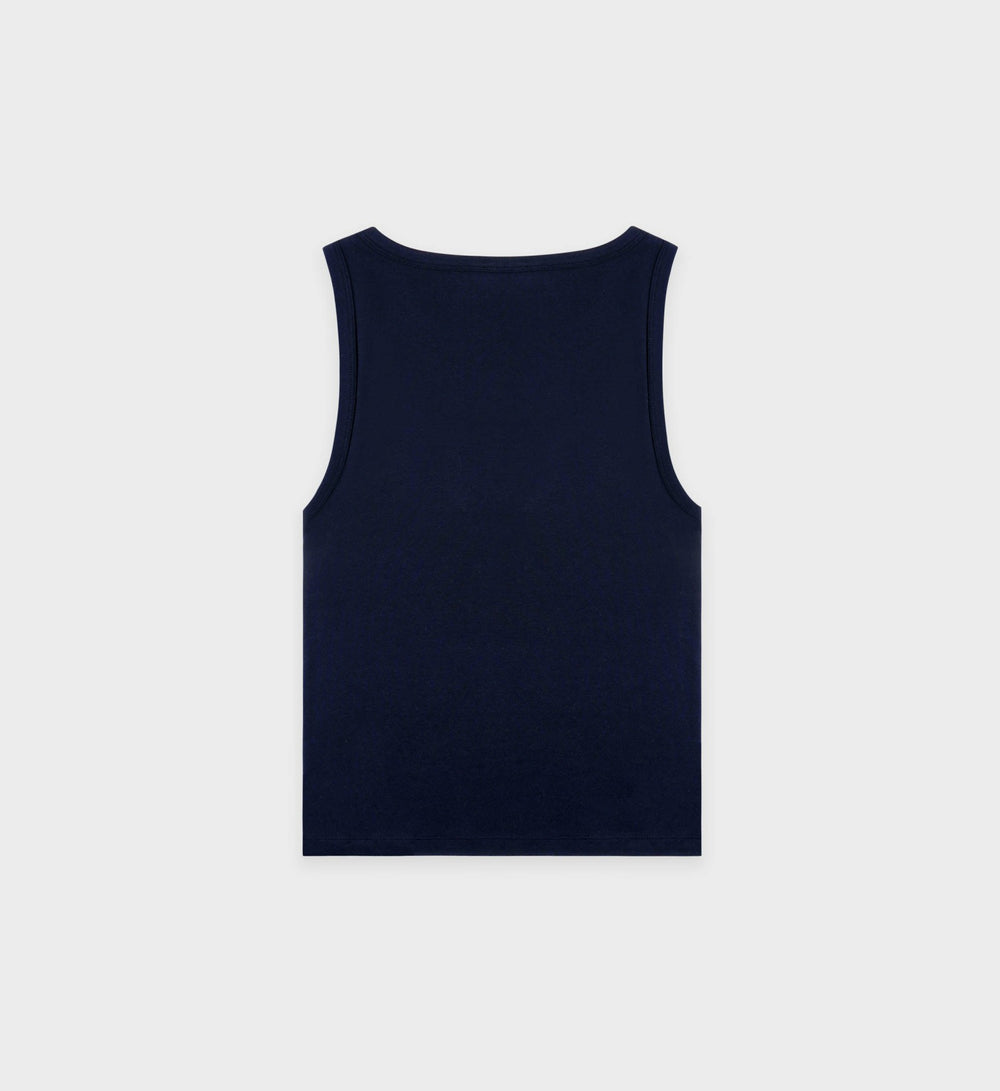 SRHWC Baby Rib Tank - Navy/White Sporty & Rich Sale