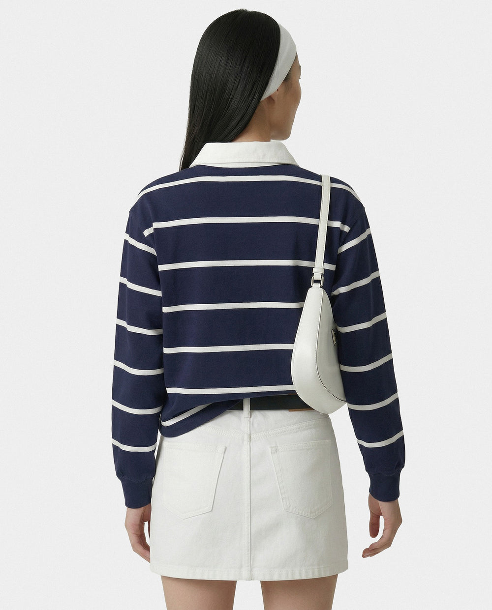 Serif Logo Rugby Polo - Navy/White Sporty & Rich Discount