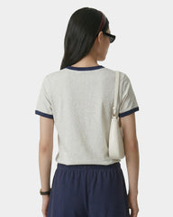 BH Crest Soft Ringer Tee - Heather Gray/Navy Sporty & Rich For Sale