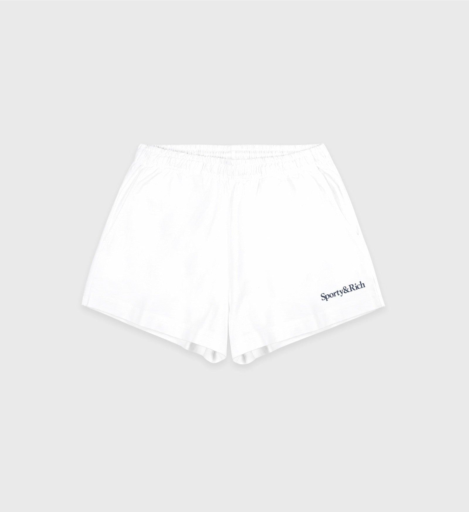 Serif Logo Soft Disco Short - White/Navy Sporty & Rich Outlet