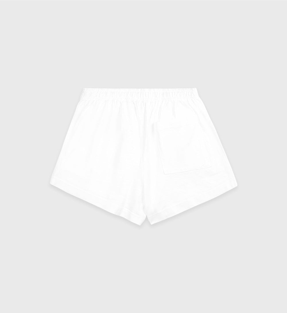 Serif Logo Soft Disco Short - White/Navy Sporty & Rich Outlet
