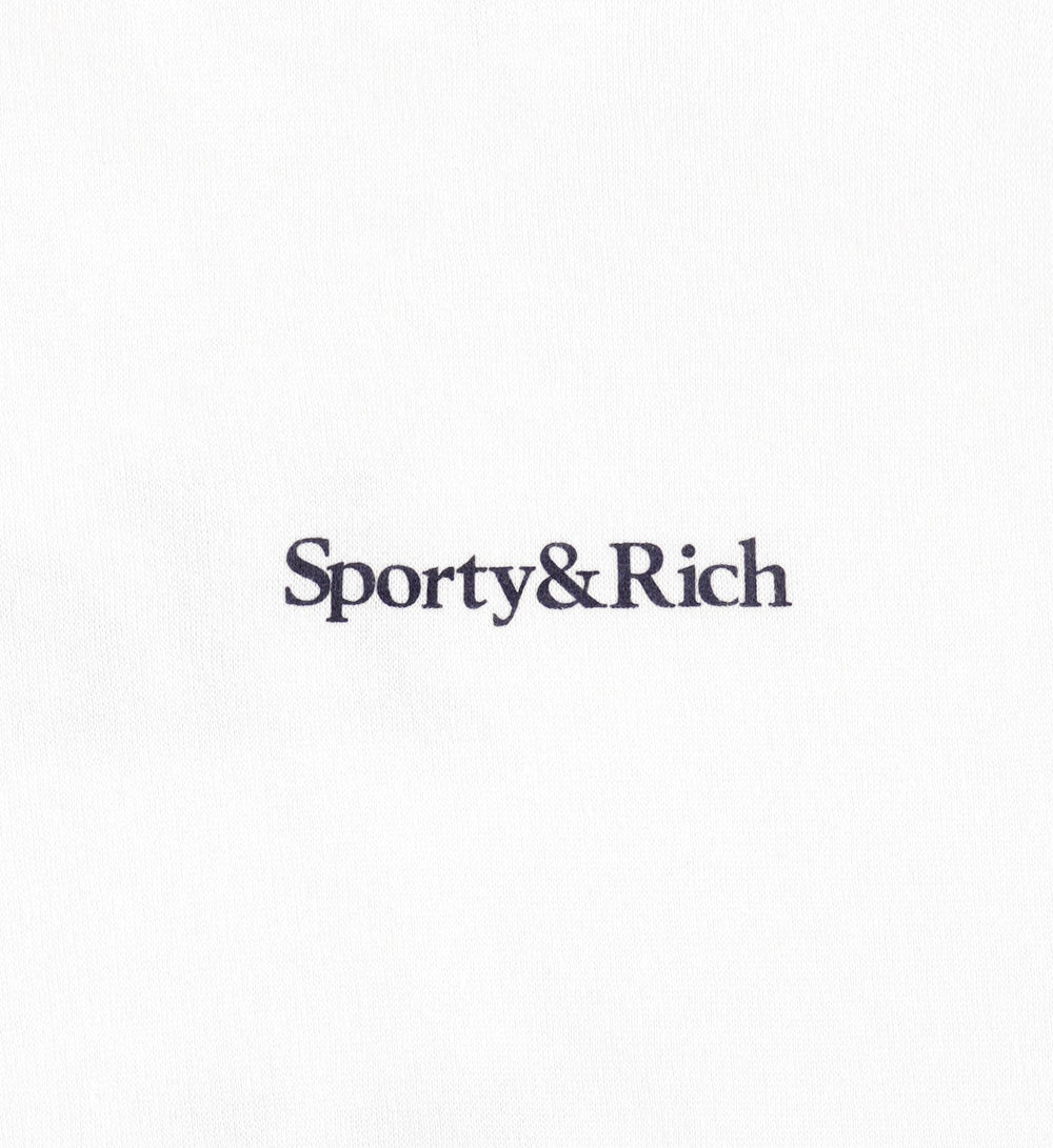 Serif Logo Soft Disco Short - White/Navy Sporty & Rich Outlet