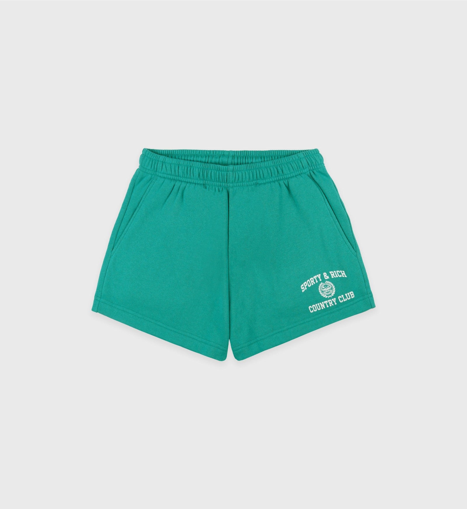 Varsity Crest Soft Disco Short - Spring Green/White Sporty & Rich US