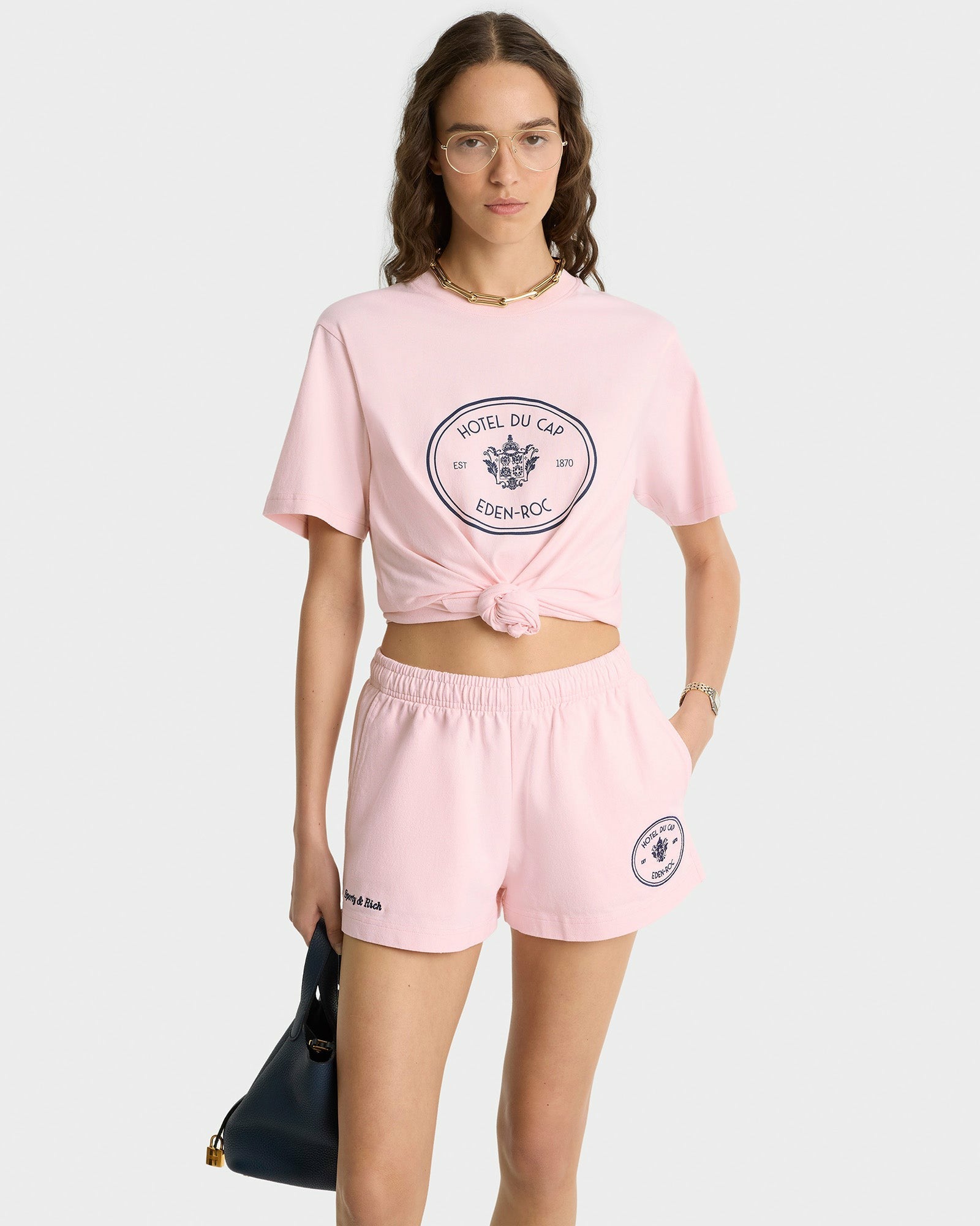 Eden Crest Disco Short - Pink Dolphin/Navy Sporty & Rich For Sale