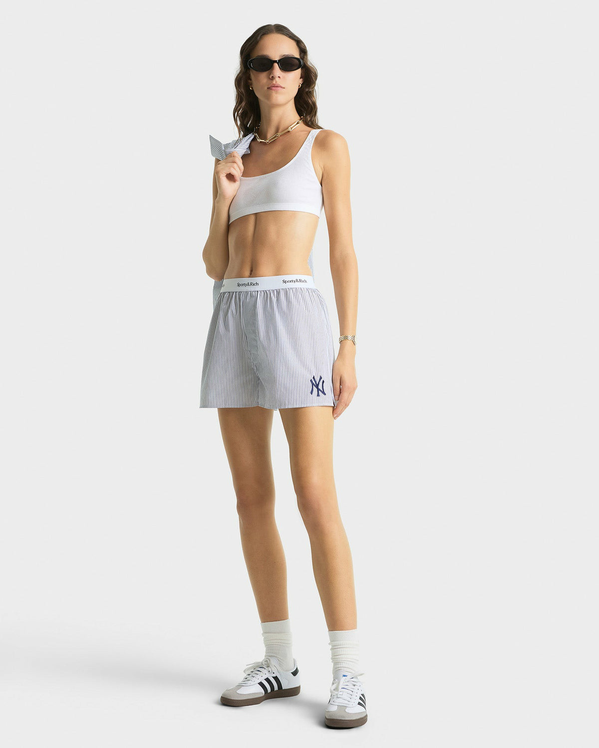 Yankees Serif Boxer Short - Navy Striped Sporty & Rich Sale