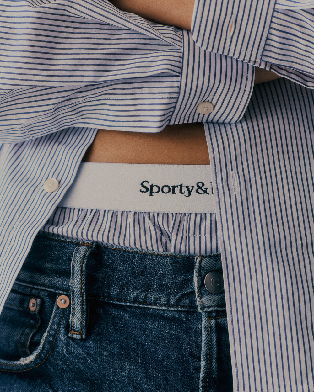 Yankees Serif Boxer Short - Navy Striped Sporty & Rich Sale