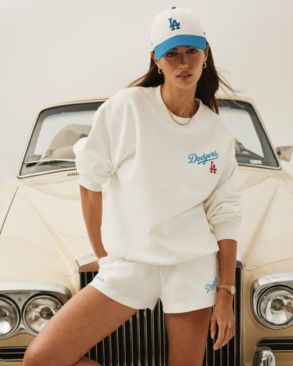 Dodgers Serif Disco Short - White/Team Blue Sporty & Rich Discount