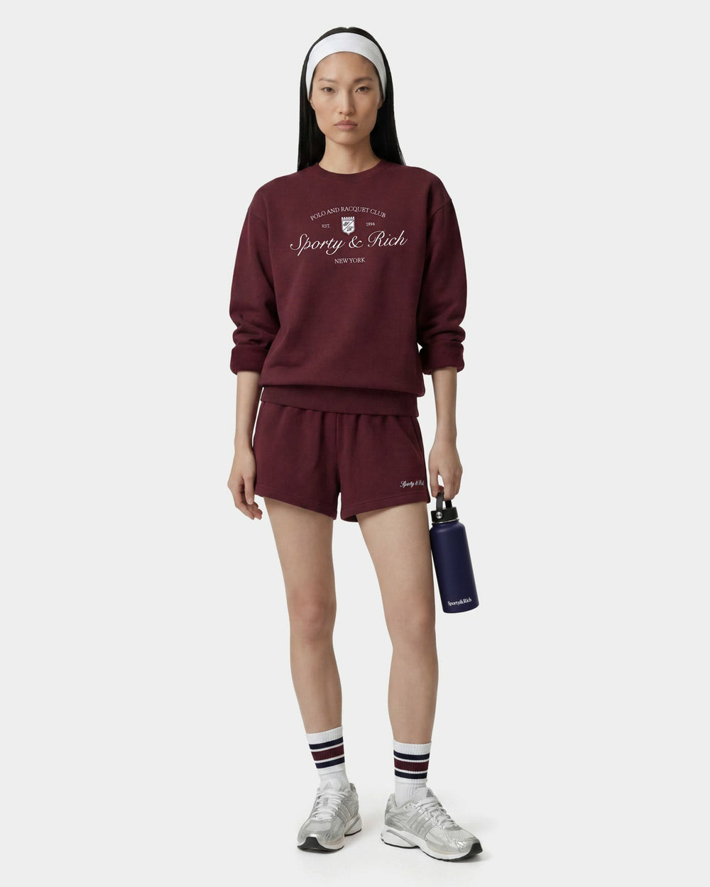 Syracuse Embroidered Disco Short - Bordeaux/White Sporty & Rich For Sale
