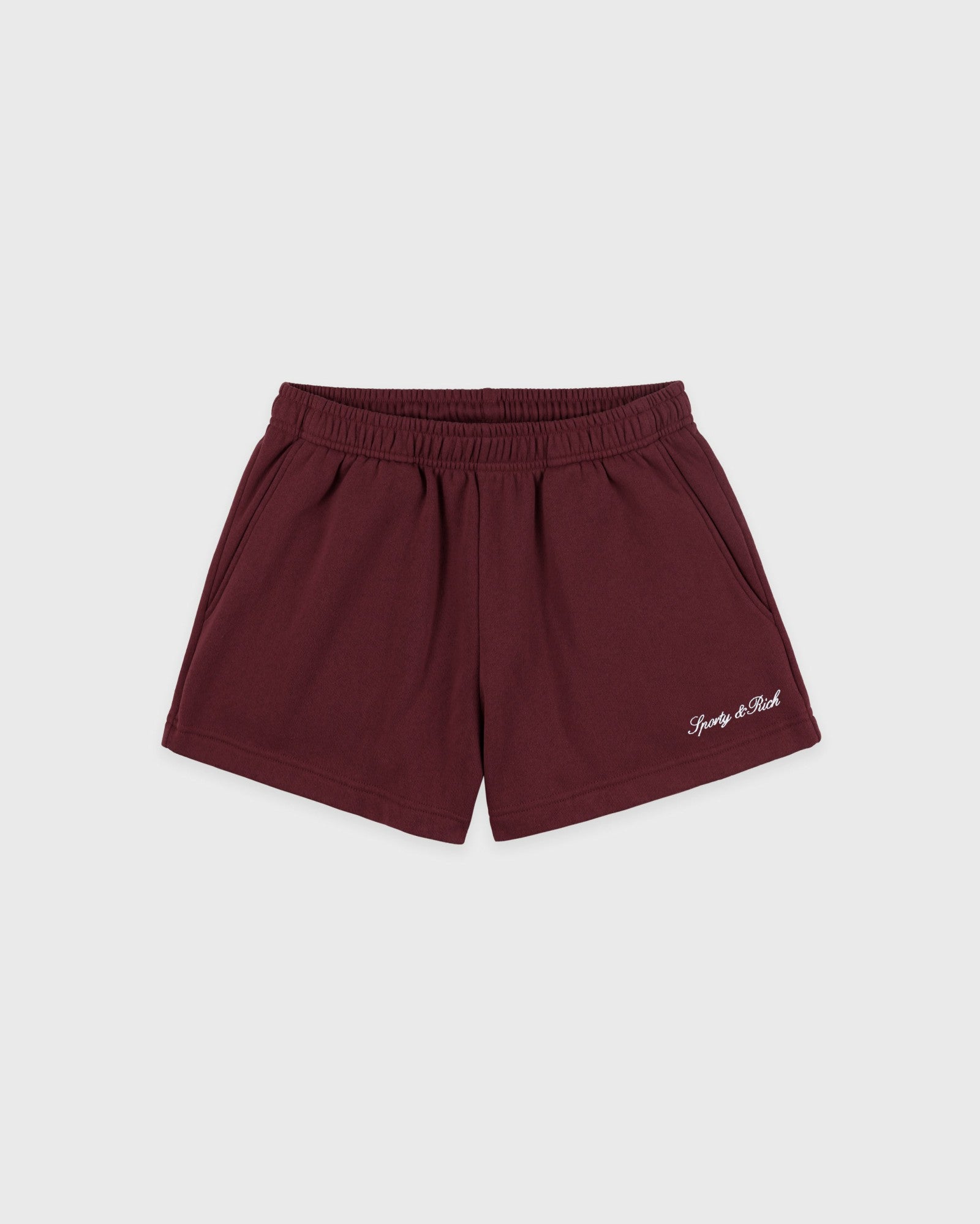 Syracuse Embroidered Disco Short - Bordeaux/White Sporty & Rich For Sale