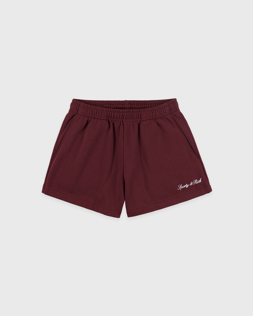 Syracuse Embroidered Disco Short - Bordeaux/White Sporty & Rich For Sale