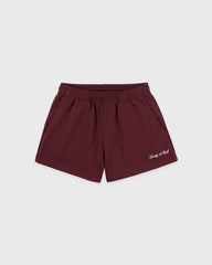 Syracuse Embroidered Disco Short - Bordeaux/White Sporty & Rich For Sale