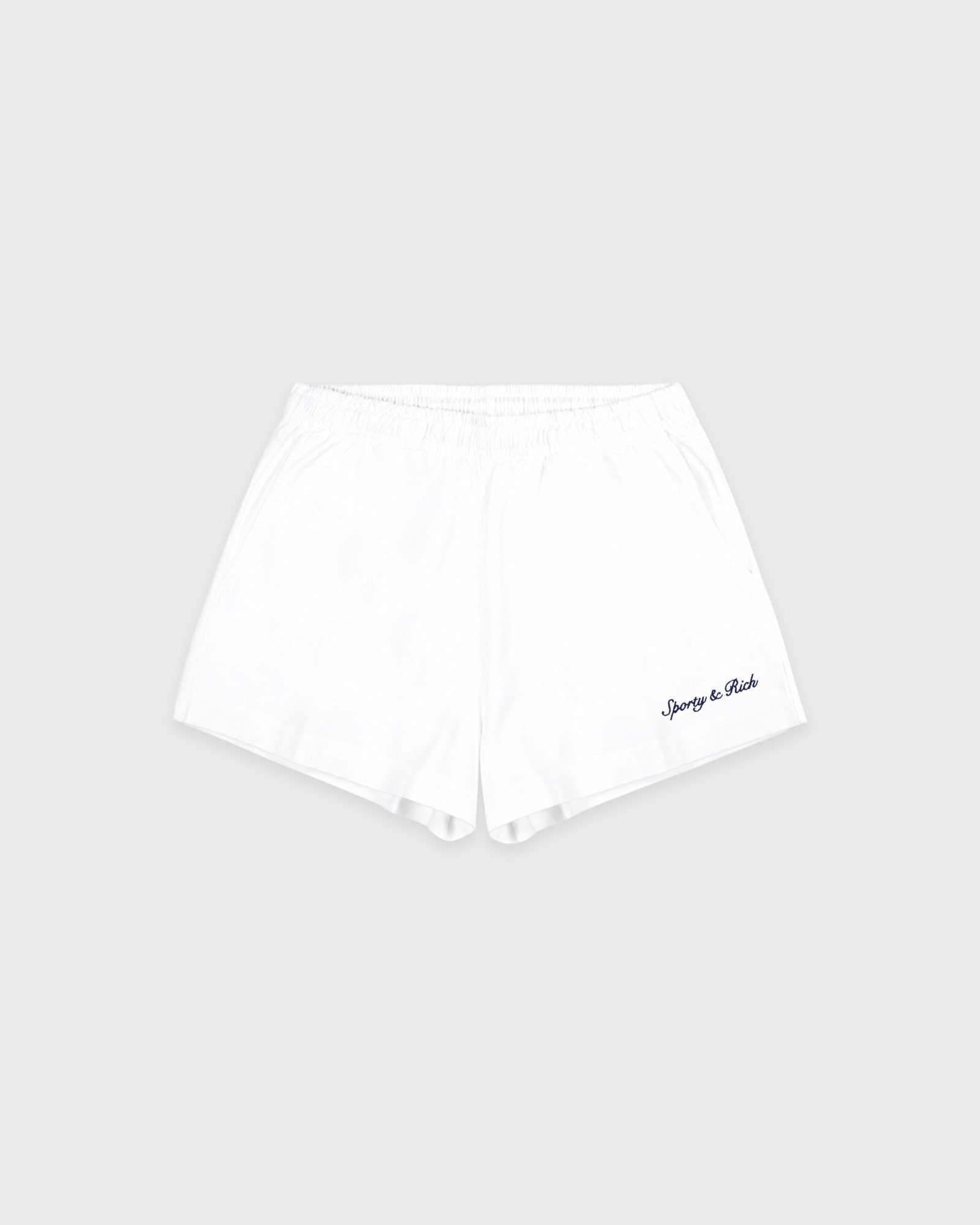 Syracuse Embroidered Disco Short - White/Navy Sporty & Rich Outlet