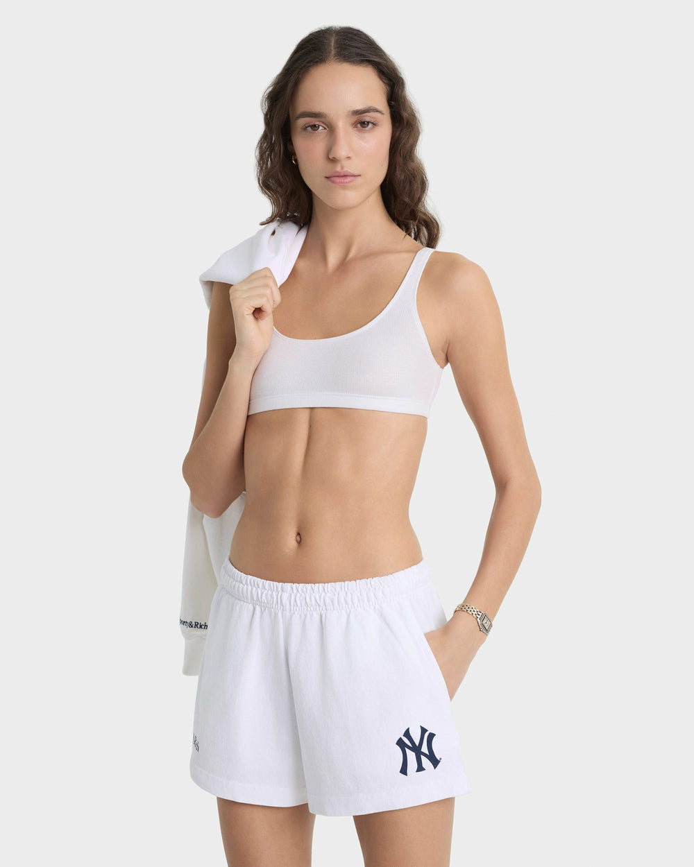Heritage Yankees Serif Disco Short - White/Navy Sporty & Rich US