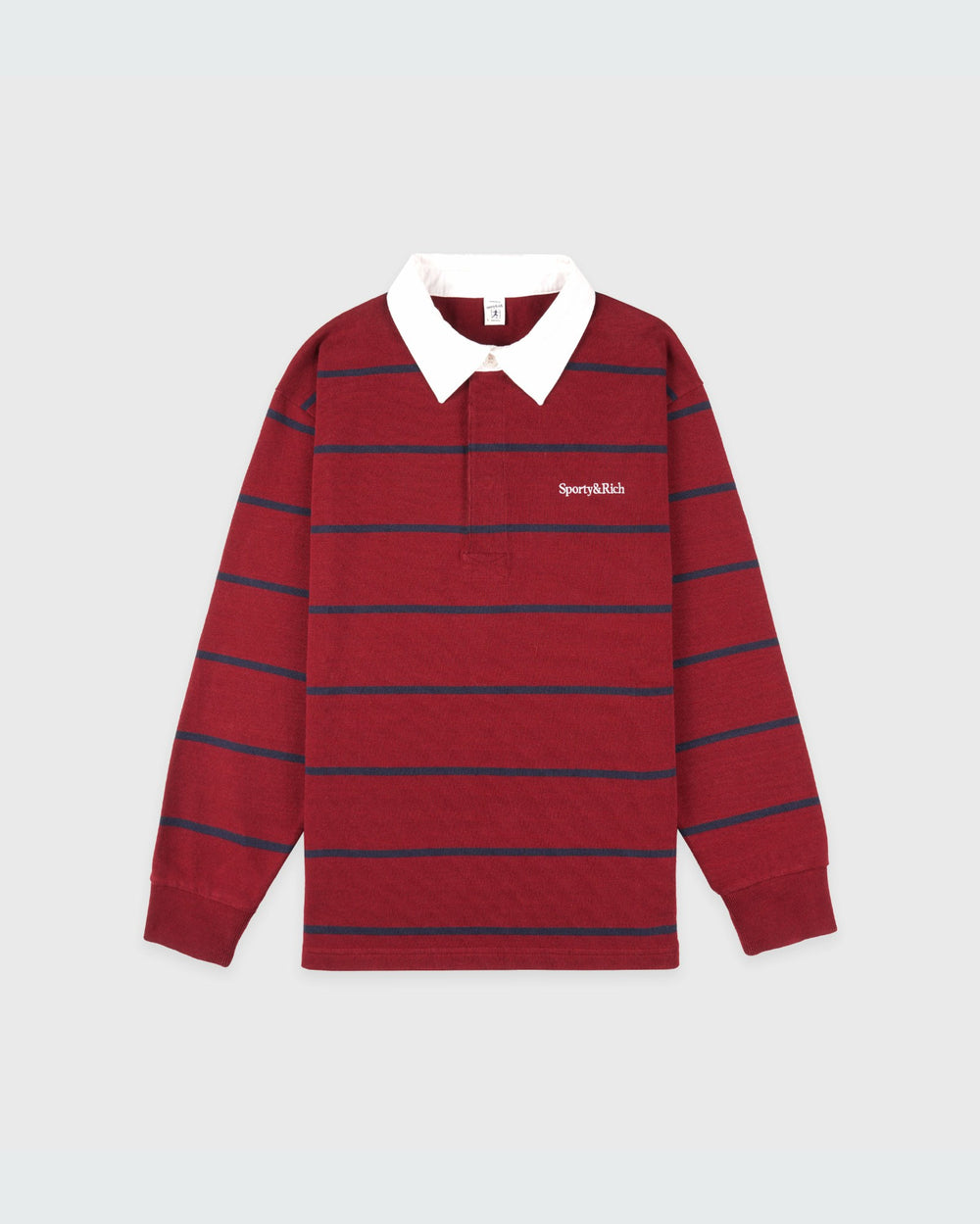 Serif Logo Rugby Polo Men - Merlot/White/Dark Navy Sporty & Rich For Sale