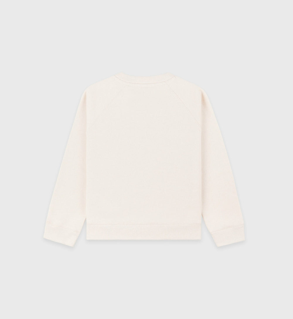 H&W Crest Kids Crewneck - Cream/Navy Sporty & Rich Outlet