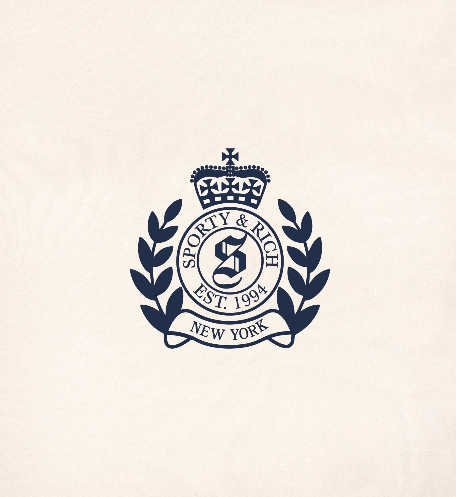 H&W Crest Kids Sweatpant - Cream/Navy Sporty & Rich US