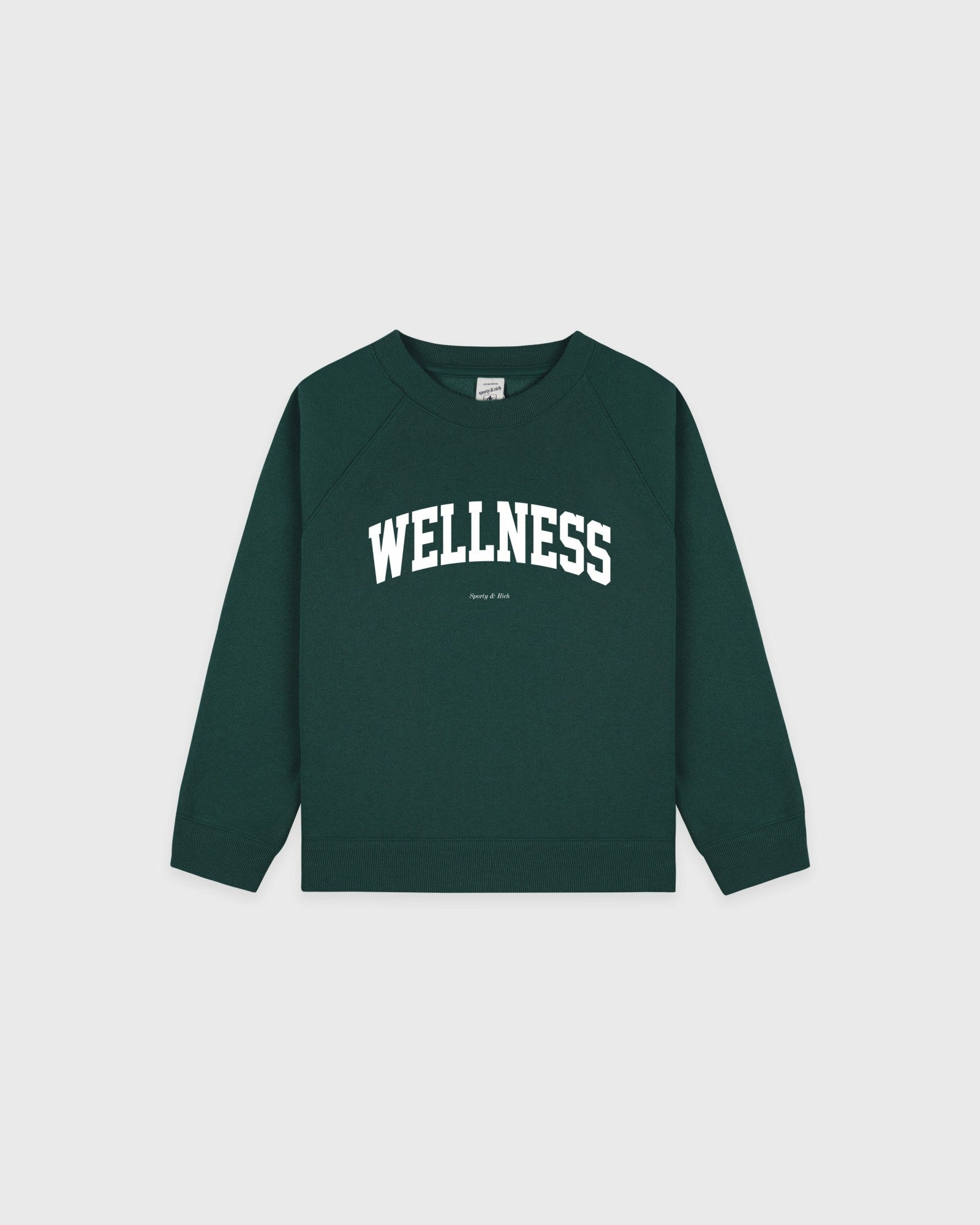 Wellness Ivy Kids Crewneck - Forest/White Sporty & Rich For Sale