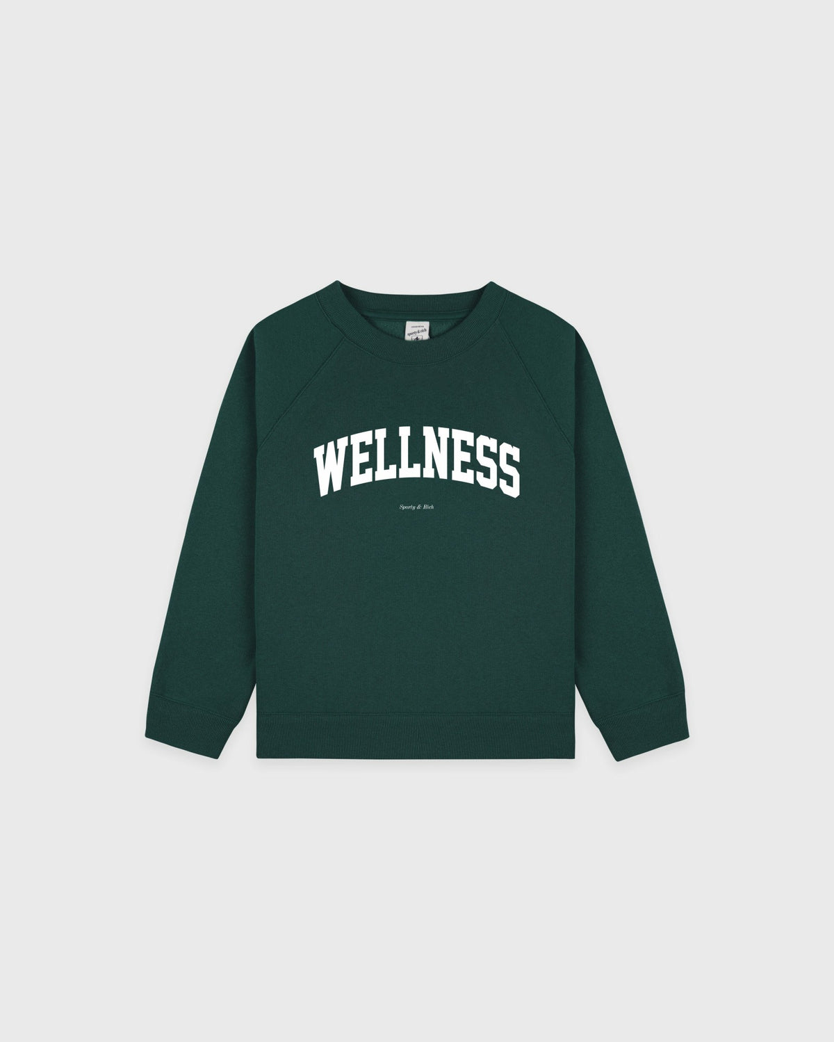 Wellness Ivy Kids Crewneck - Forest/White Sporty & Rich For Sale