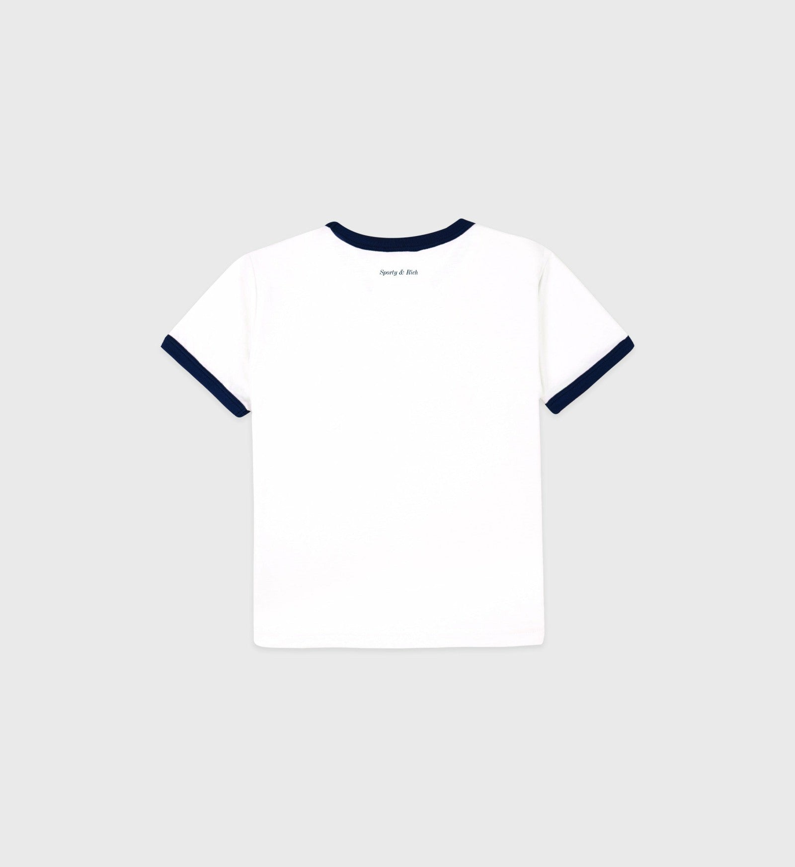 Wellness Club Flocked Kids Ringer Tee - White/Navy Sporty & Rich US