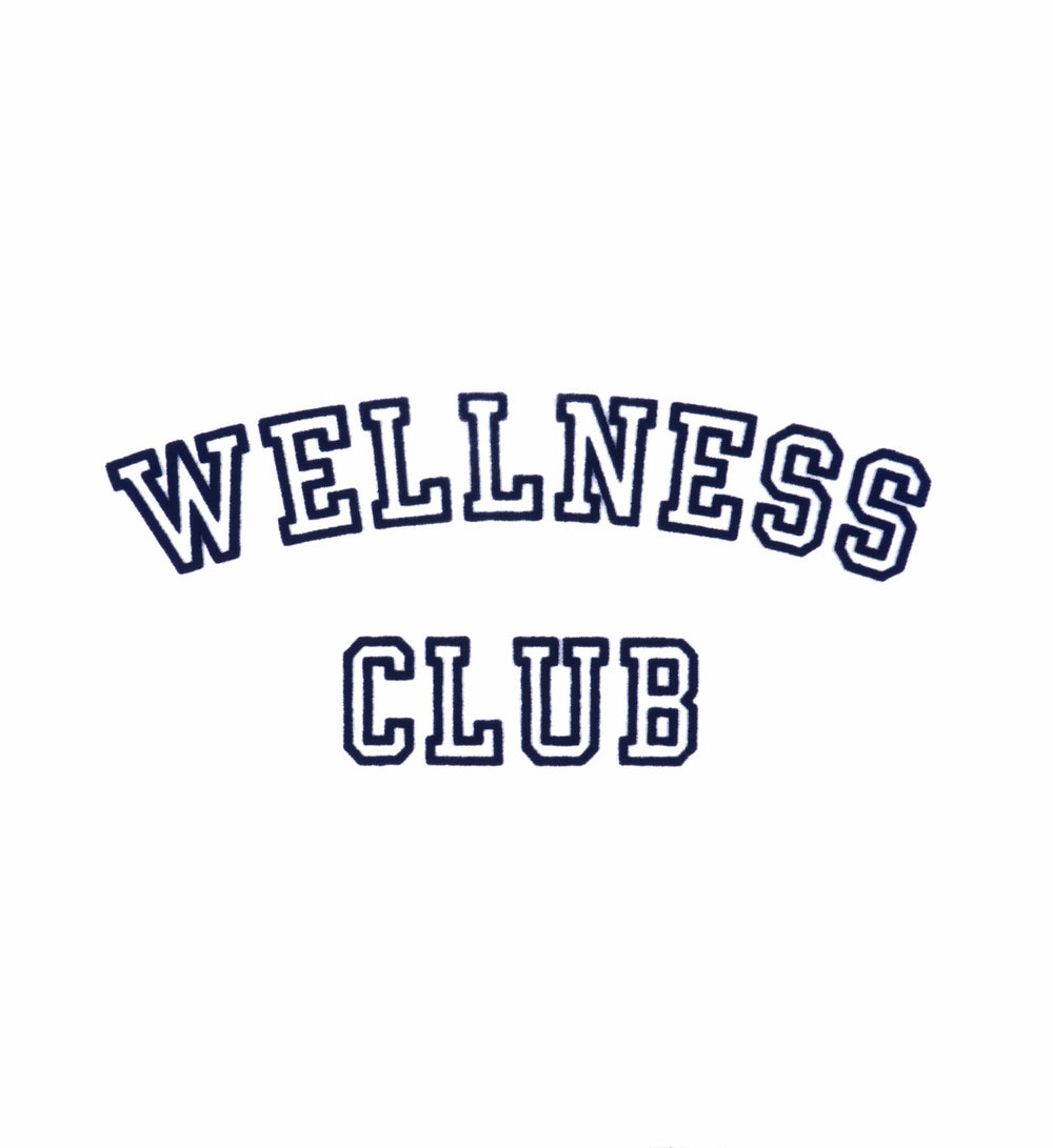 Wellness Club Flocked Kids Ringer Tee - White/Navy Sporty & Rich US