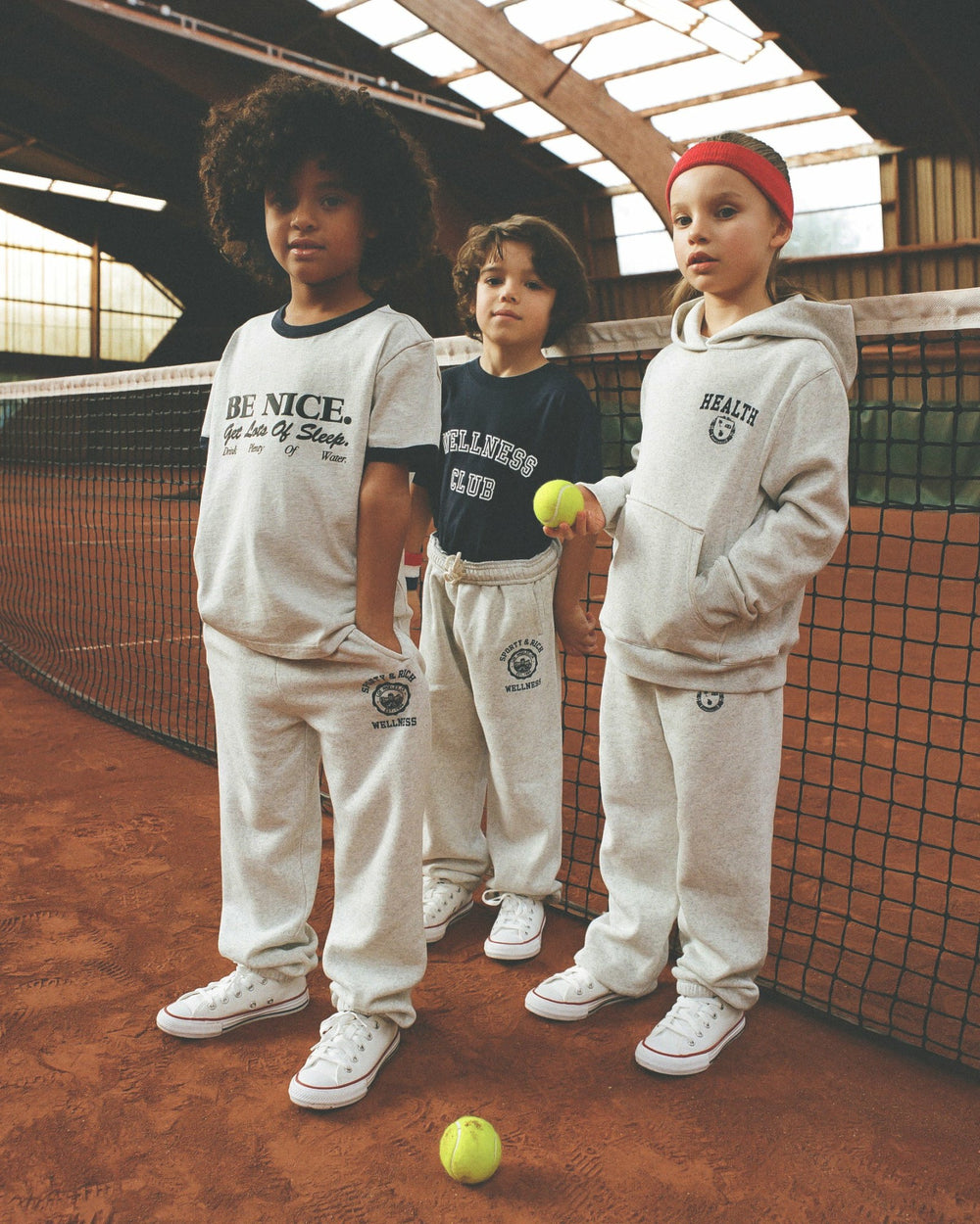 Diana Kids Hoodie - Heather Gray/Navy Sporty & Rich Sale