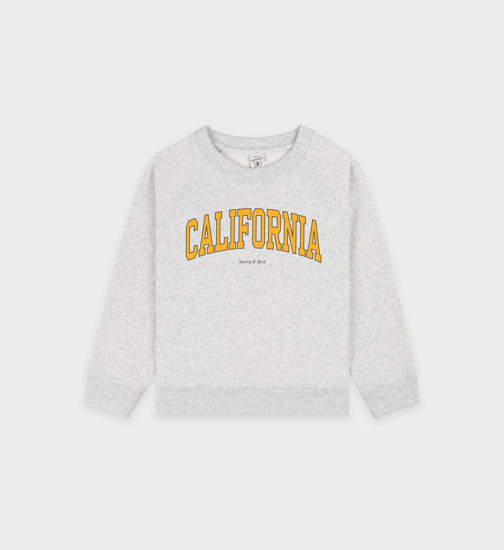 California Kids Crewneck - Heather Gray/Gold Sporty & Rich Discount