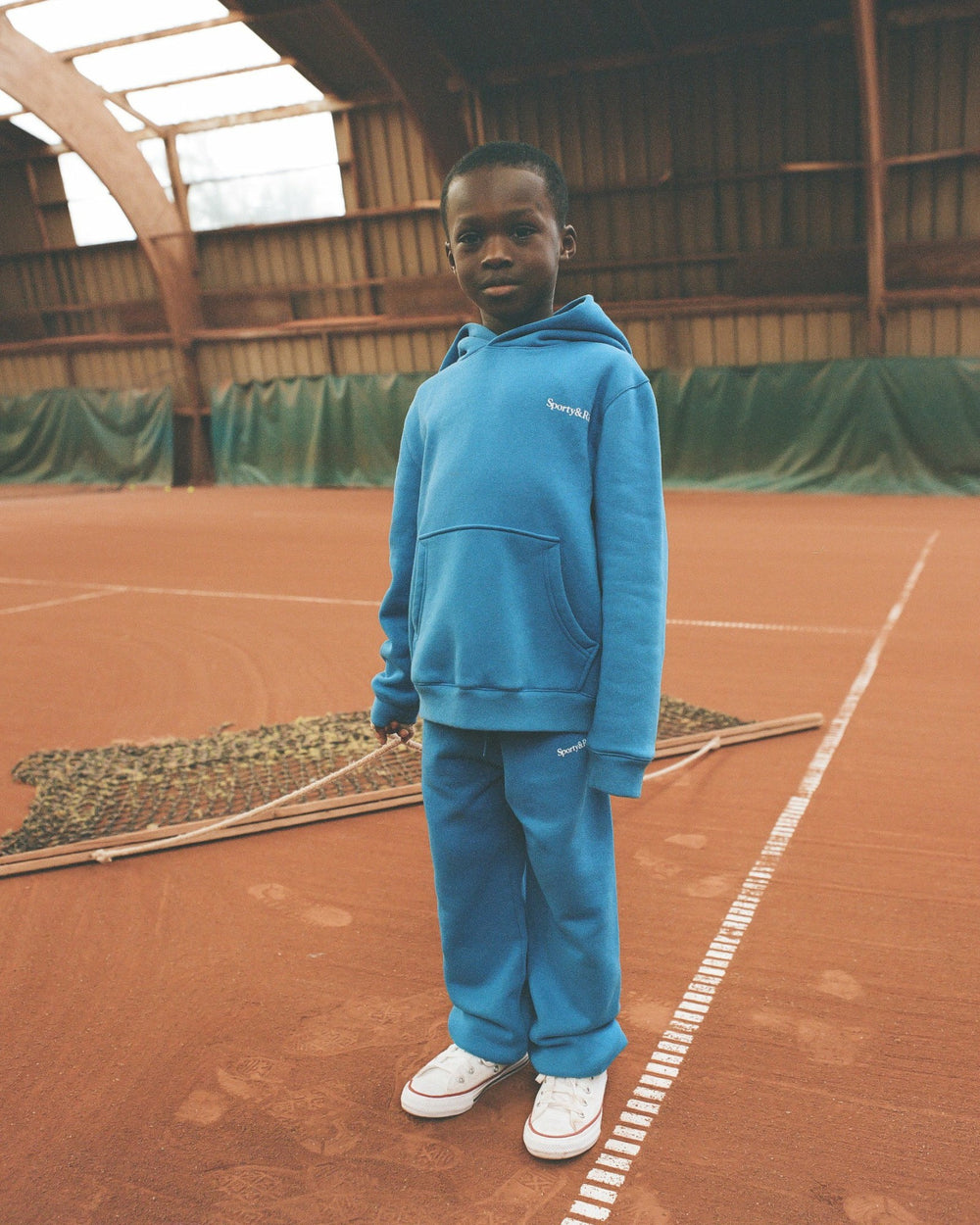 Serif Logo Kids Hoodie - Paris Blue Sporty & Rich Outlet