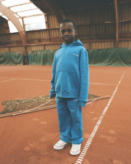 Serif Logo Kids Hoodie - Paris Blue Sporty & Rich Outlet