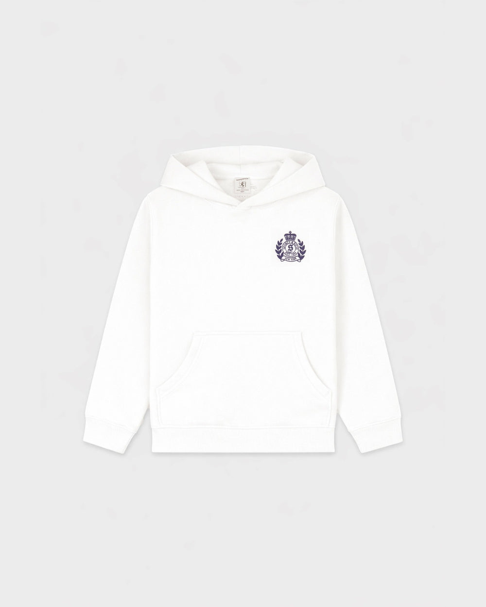 NY Crest Kids Hoodie - White/Light Navy Sporty & Rich US